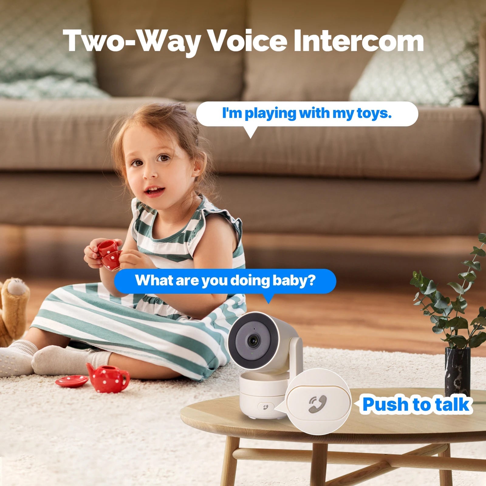 VugitCam 4MP Indoor Security Camera – 360° Pan-Tilt, AI Motion Detection & Alexa/Google Support