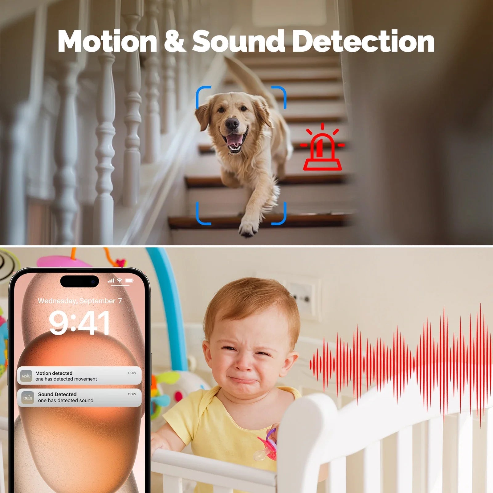 VugitCam 4MP Indoor Security Camera – 360° Pan-Tilt, AI Motion Detection & Alexa/Google Support