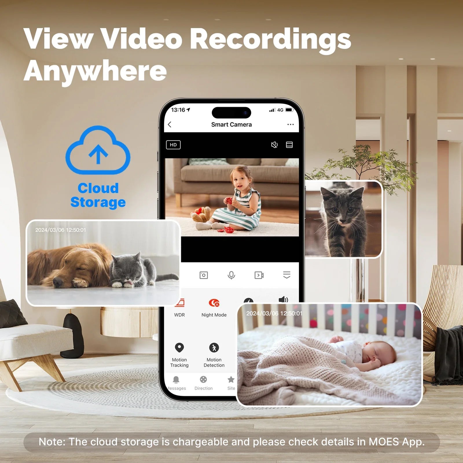VugitCam 4MP Indoor Security Camera – 360° Pan-Tilt, AI Motion Detection & Alexa/Google Support