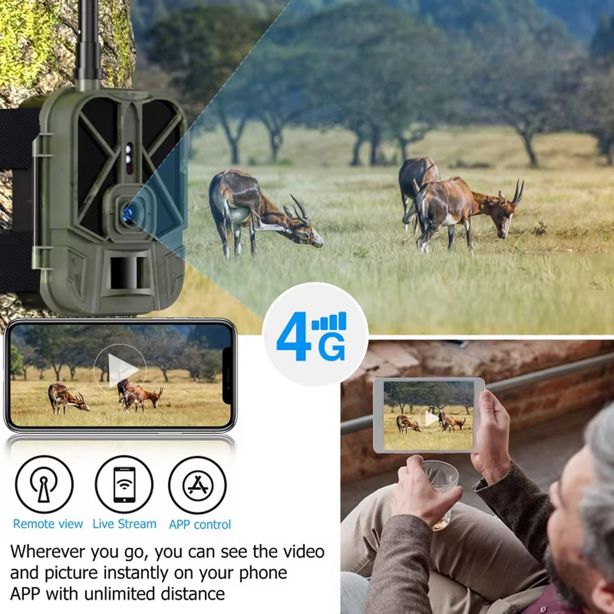 WildiZoom Professional-Style 4K Video And 30MP Photography with Real-Time 4G