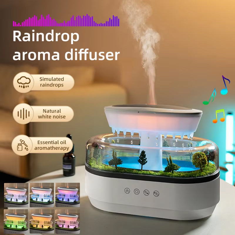 ZeniAuro Rain Cloud Humidifier – Realistic Raindrop Effect, 250ml Tank & 10H Runtime for Deep Sleep