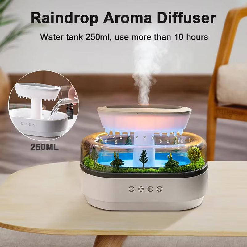 ZeniAuro Rain Cloud Humidifier – Realistic Raindrop Effect, 250ml Tank & 10H Runtime for Deep Sleep