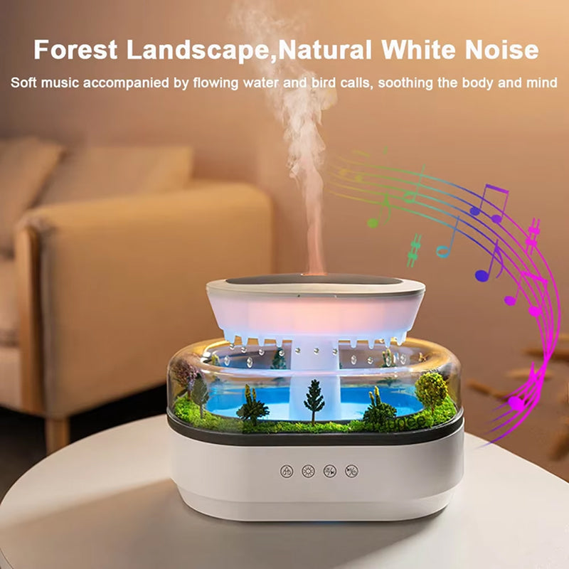 ZeniAuro Rain Cloud Humidifier – Realistic Raindrop Effect, 250ml Tank & 10H Runtime for Deep Sleep