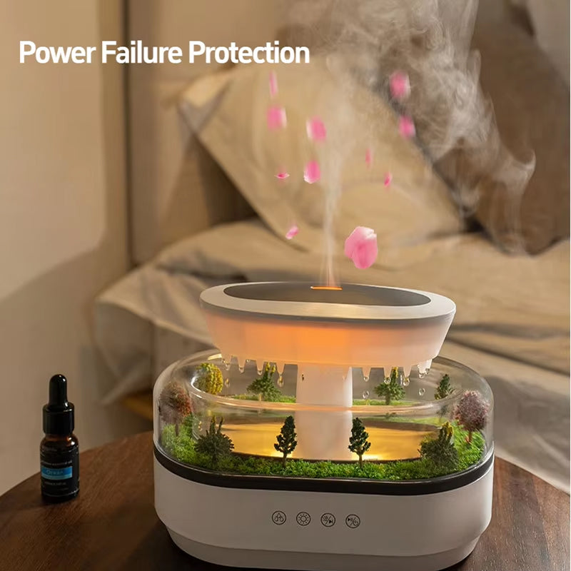 ZeniAuro Rain Cloud Humidifier – Realistic Raindrop Effect, 250ml Tank & 10H Runtime for Deep Sleep
