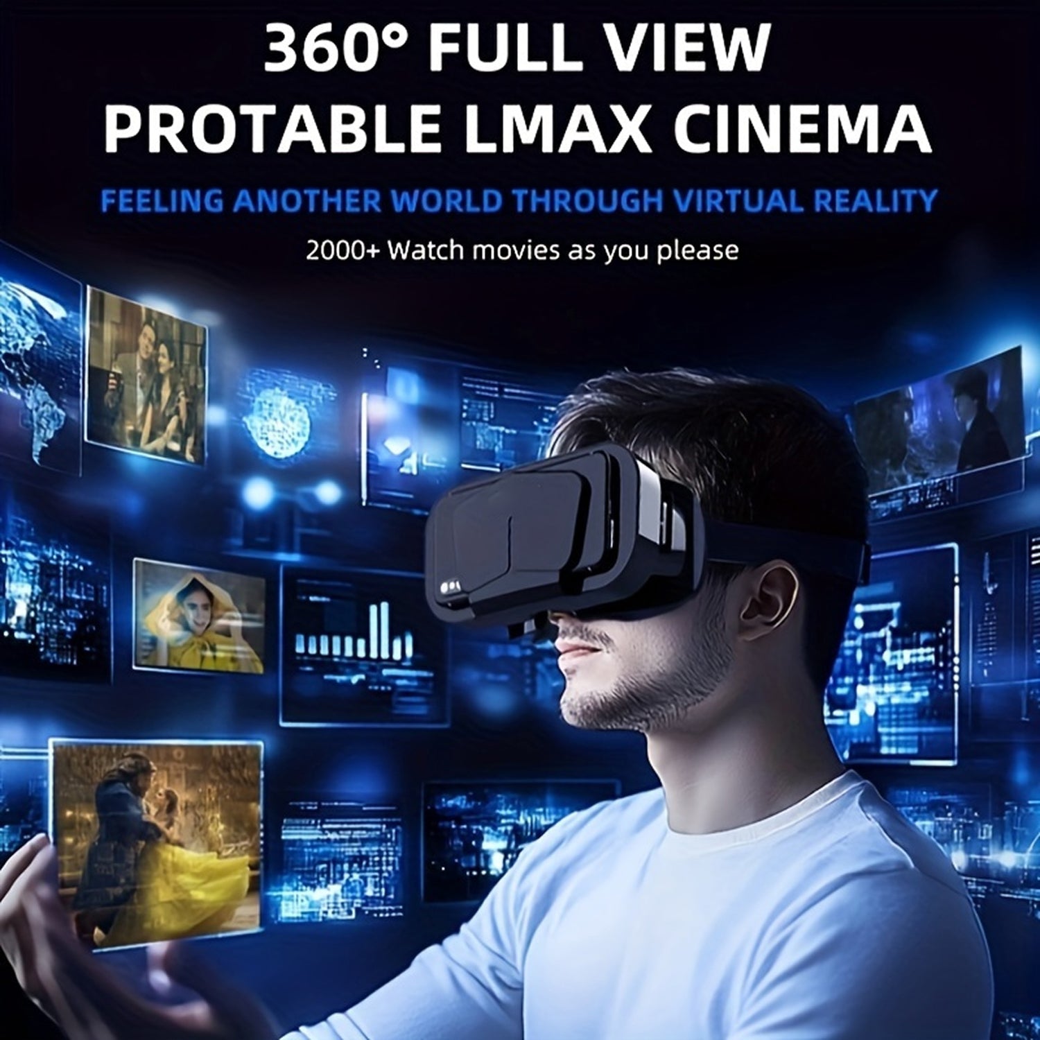 ZetaVeron 3D VR Headset – 120° Wide FOV, HD Anti-Blue Light Lenses & Universal Smartphone Fit