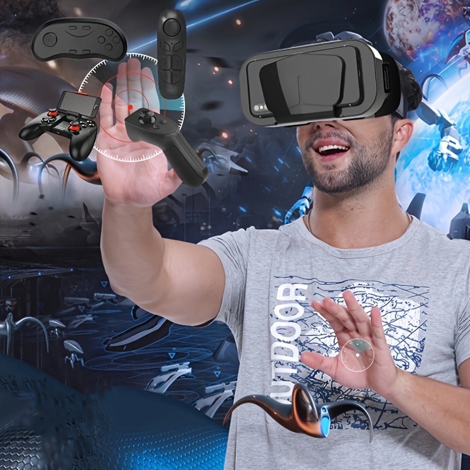 ZetaVeron 3D VR Headset – 120° Wide FOV, HD Anti-Blue Light Lenses & Universal Smartphone Fit