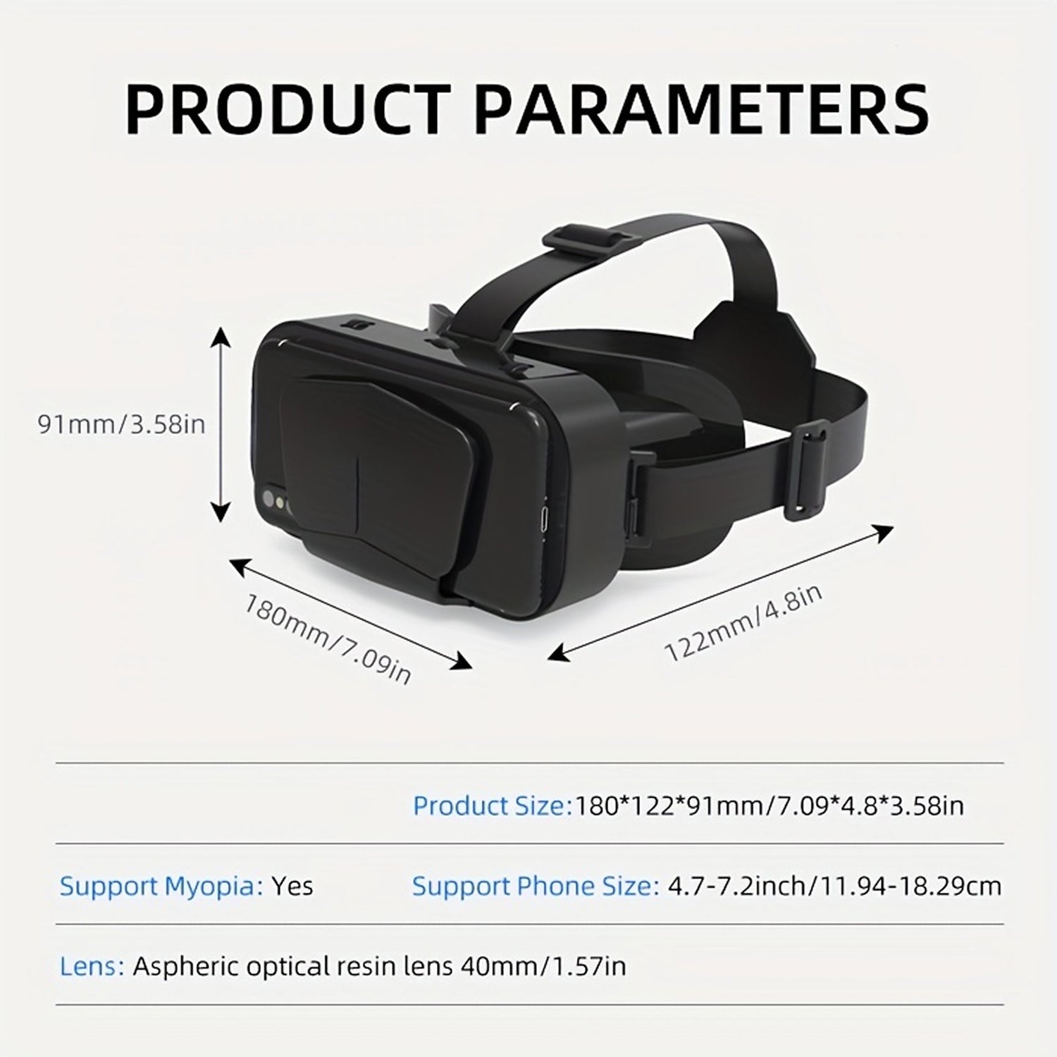 ZetaVeron 3D VR Headset – 120° Wide FOV, HD Anti-Blue Light Lenses & Universal Smartphone Fit