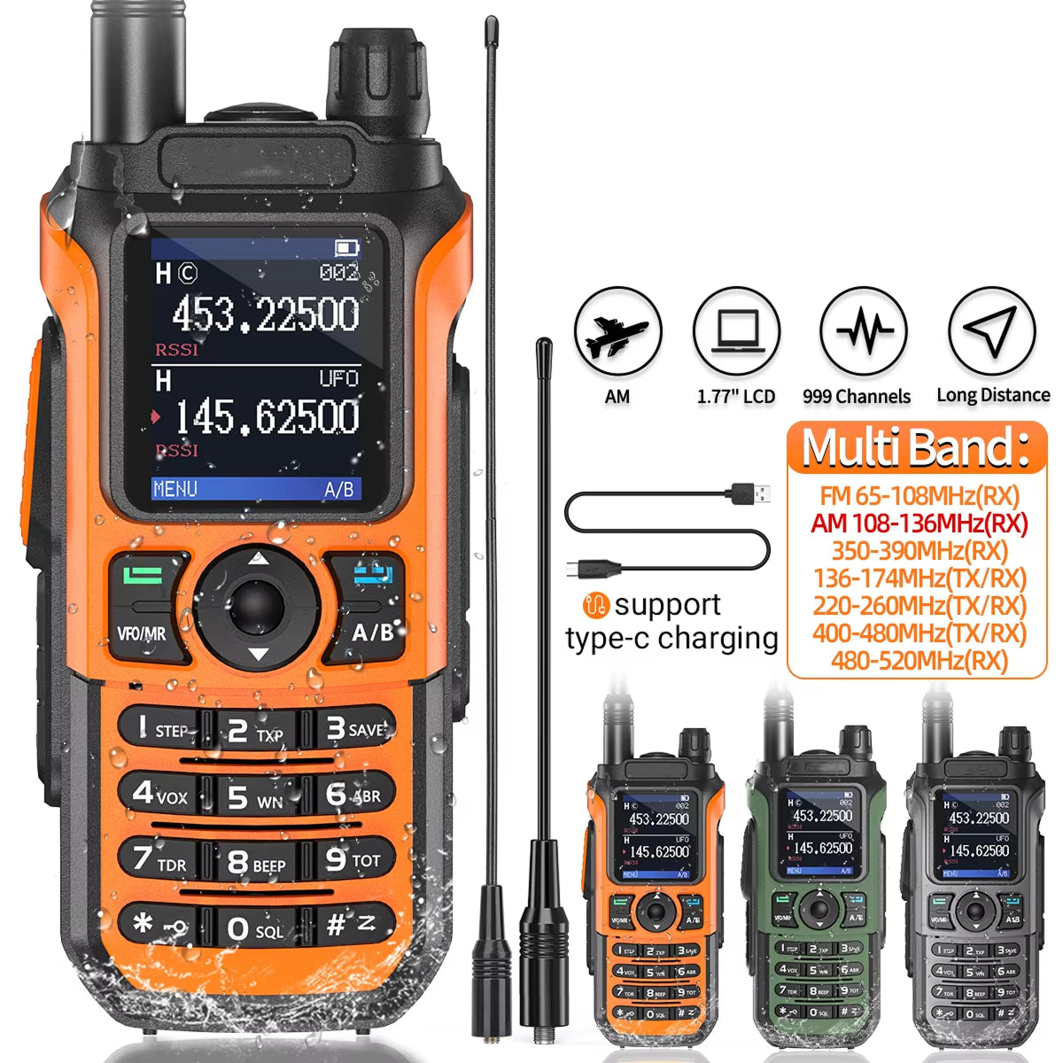 ZetoCall Long Range Ski Walkie Talkies with Hands-Free VOX