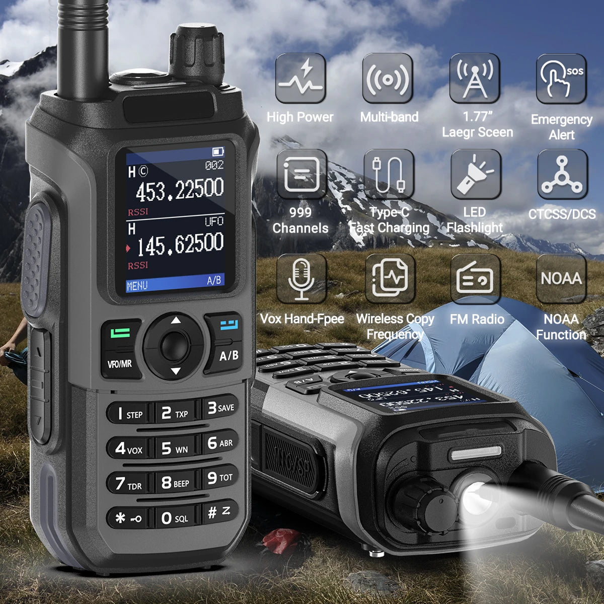 ZetoCall Long Range Ski Walkie Talkies with Hands-Free VOX